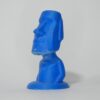 Moái azul con cicatrices – escultura 3D de edición limitada por Lazarus, Madrid – vista de detalle