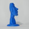 Moái azul con cicatrices – escultura 3D de edición limitada por Lazarus, Madrid – vista de detalle