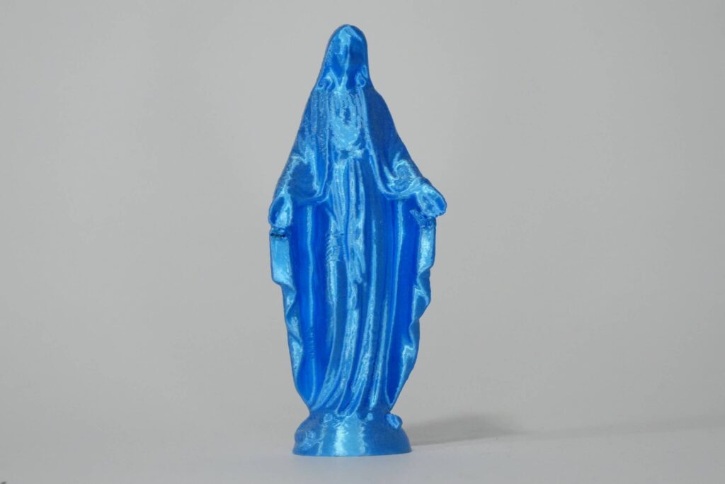 Metal Blue Faceless Virgin – limited edition 3D sculpture by Lazarus, Madrid