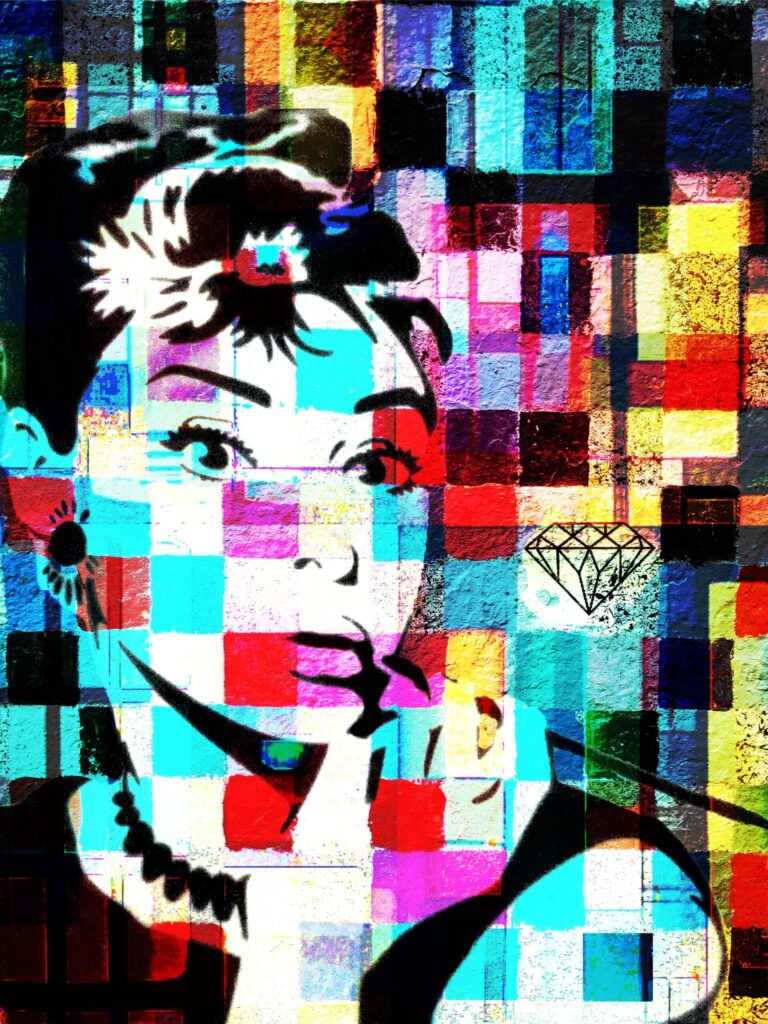 Diamonds and Audrey – limited edition art print by Lazarus, Madrid
