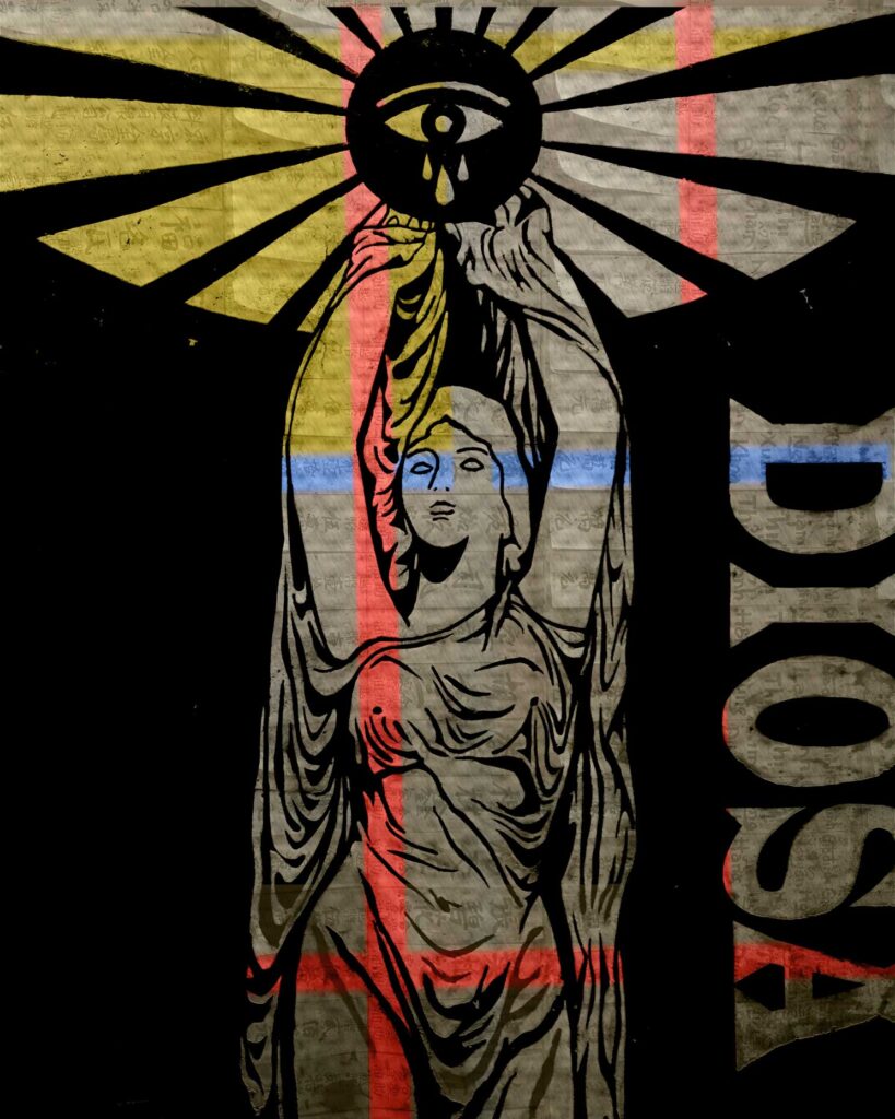 Venezuela Diosa Llora – limited edition art print by Lazarus, Madrid