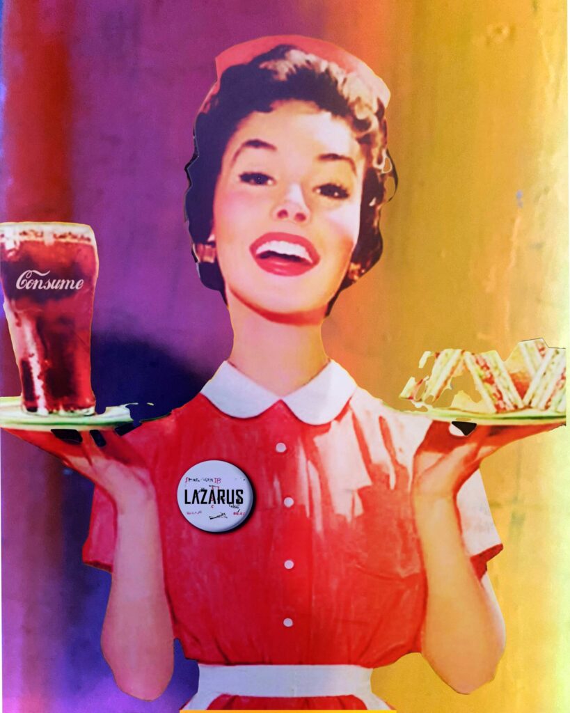 Consume 50´s Waitress – limited edition art print by Lazarus, Madrid